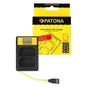 PATONA Smart Dual LCD kijelzős Sony NP-FZ100 NPFZ100 A7 III A7M3 Alpha 7 III A7 R III A7RM3 Alpha 7 R III A9 Alpha 9 USB akkumulátor töltő