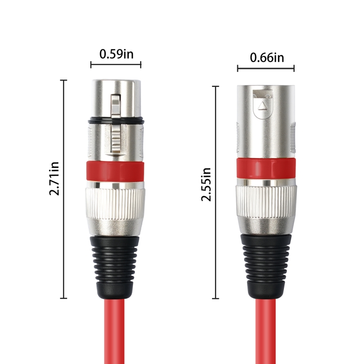 XLR 3 tűs anya-apa audiokábel 1m (10db-os készlet)-4