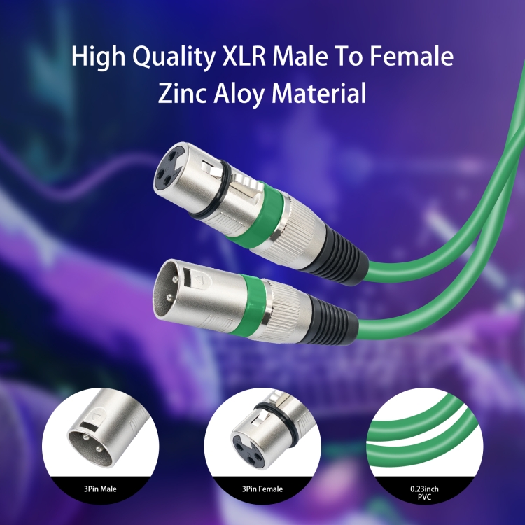 XLR 3 tűs anya-apa audiokábel 1m (10db-os készlet)-5