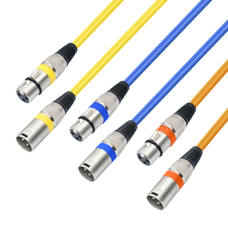 XLR 3 tűs anya-apa audiokábel 1m (10db-os készlet)-7