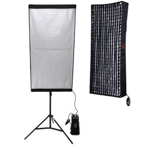 Falcon Eyes RX-48TDX feltekerhető, hordozható LED videólámpa, világítás 300W 3000-5600K + softbox méhsejtráccsal
