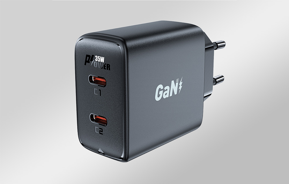 Acefast A49 hálózati töltő adapter, 2x USB-C, 35W PD (fekete)-4