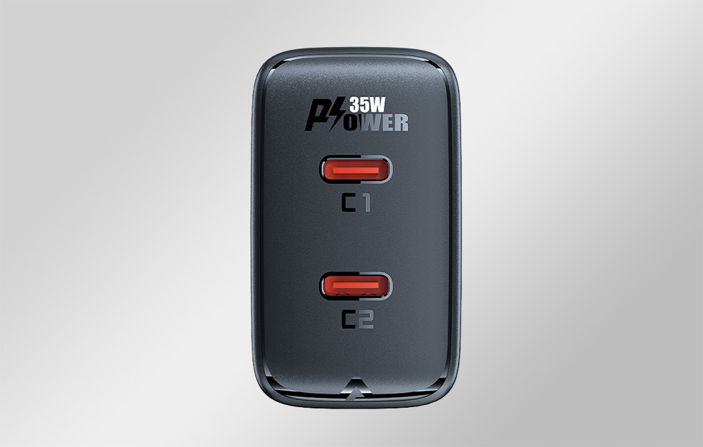 Acefast A49 hálózati töltő adapter, 2x USB-C, 35W PD (fekete)-5