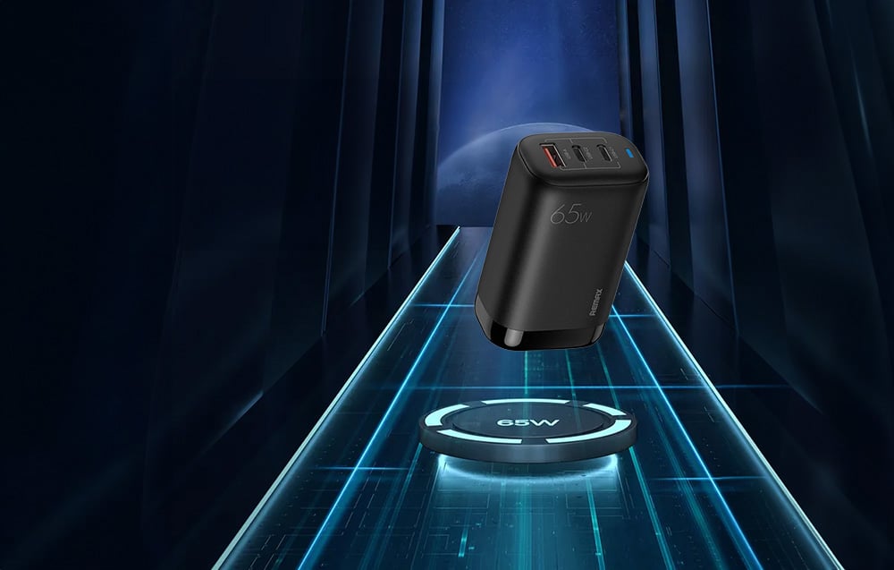 Remax RP-U55 hálózati töltő adapter 2x USB-C, USB-A 65W (fekete)-3