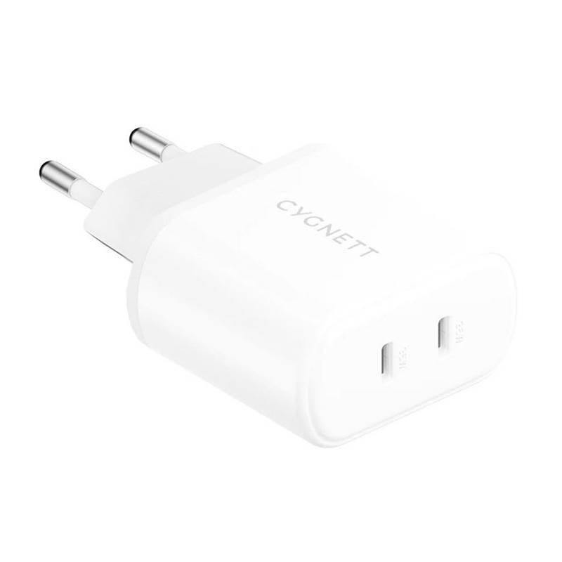 Cygnett hálózati töltő adapter 2x USB-C PD 35W (fehér)-0