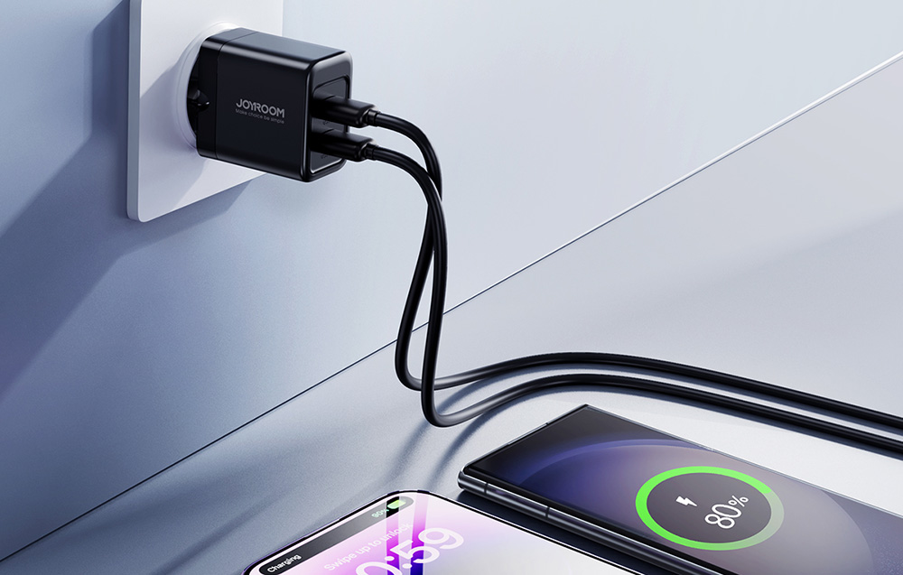 Joyroom JR-TCN01 hálózati töltő adapter 2x USB-A 2.4A fekete-4