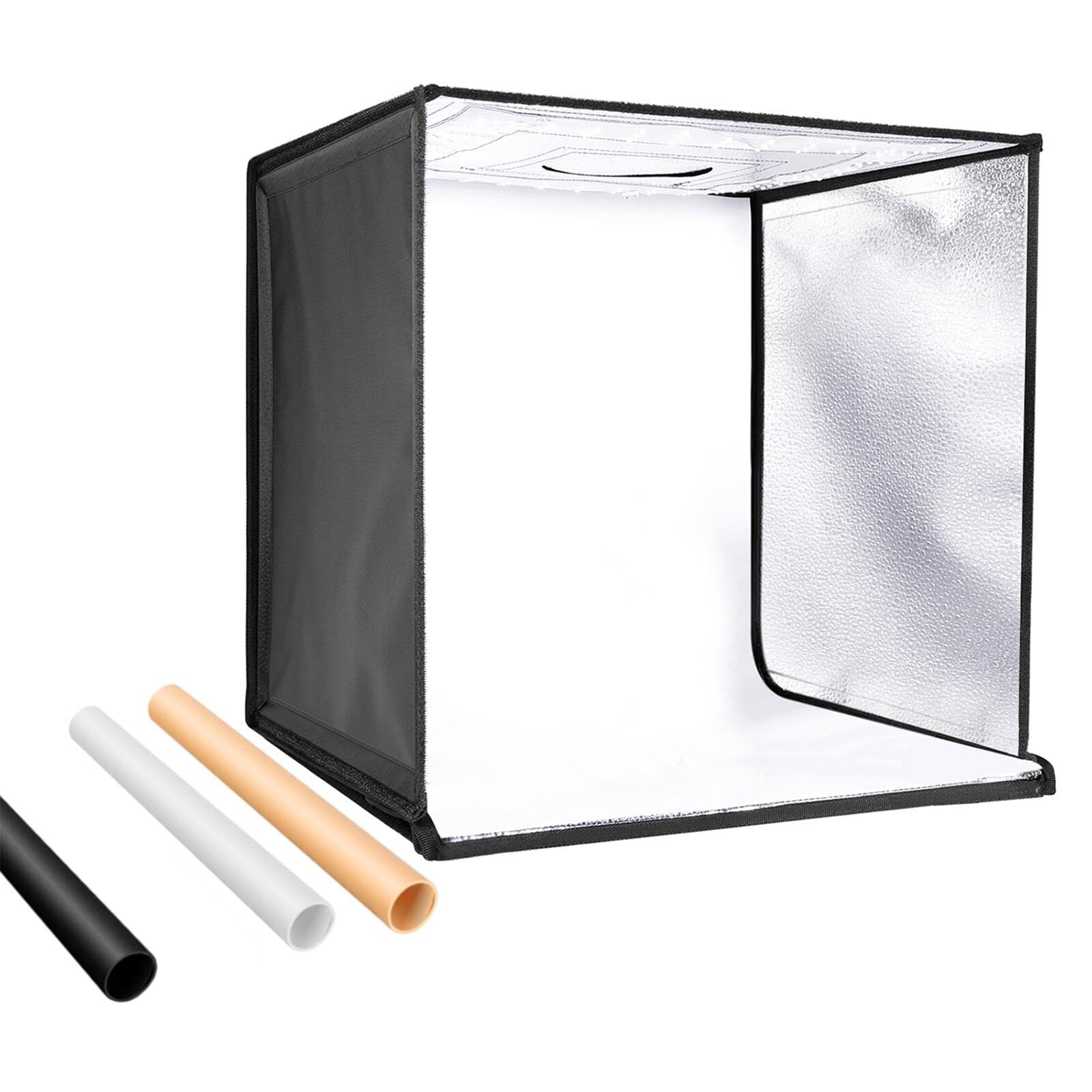 LED lámpás tárgyfotó sátor végtelen háttérrel 40x40x40 cm USB kábeles kivitel NL-0