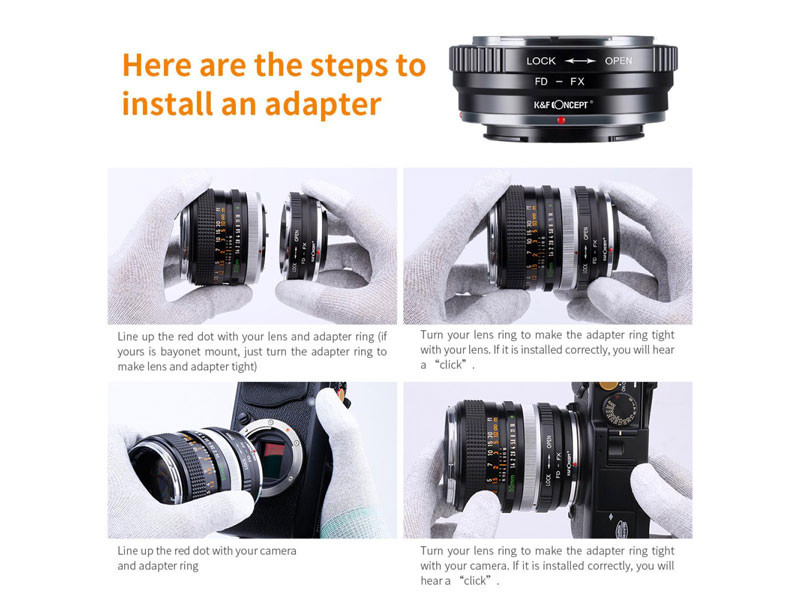 K&F Concept Adapter Canon FD objektív - Fuji X váz-2