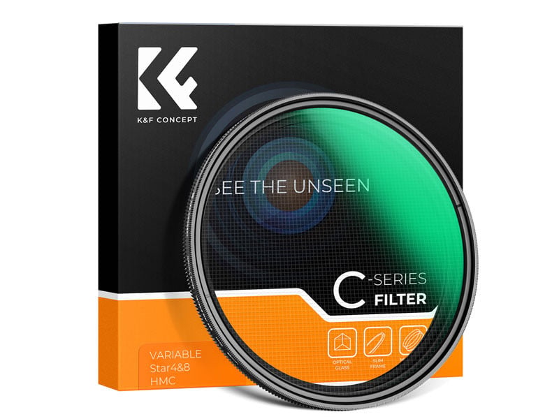 K&F Concept 82mm 4x-8x Variálható csillagszűrő (Green Coated)-0