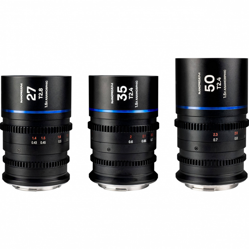 Laowa Nanomorph S35 Prime 3-Lens Bundle (27mm, 35mm, 50mm) (Blue) Canon RF objektív szett-0