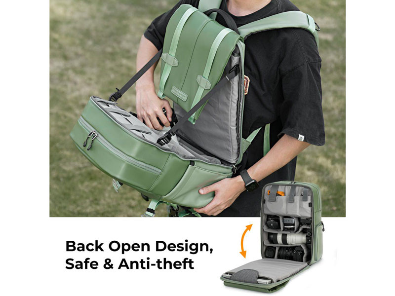 K&F Concept Beta Backpack 20L V9 sötétzöld fotós hátizsák-4