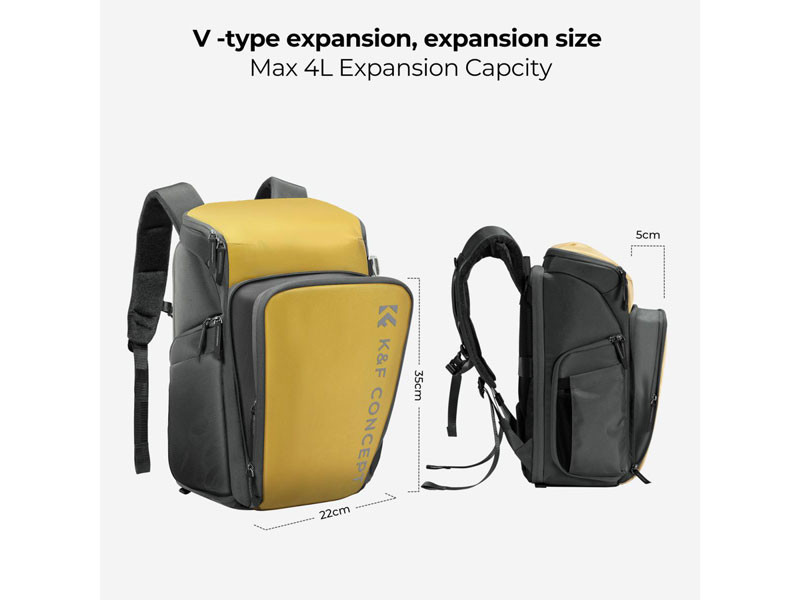K&F Concept Alpha Backpack 25L sárga fotós hátizsák-1