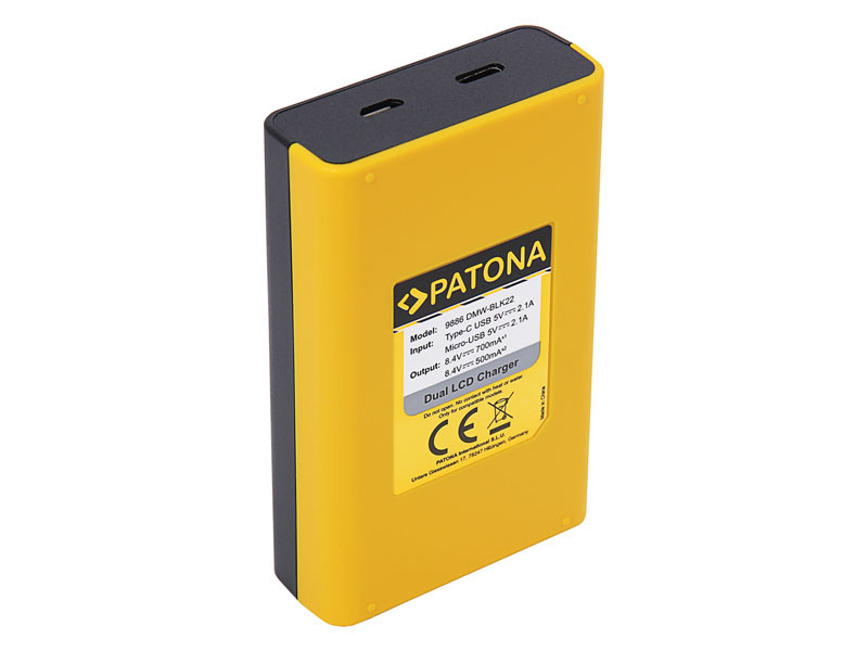 Patona Panasonic DMW-BLK22 Dual LCD USB töltő-2