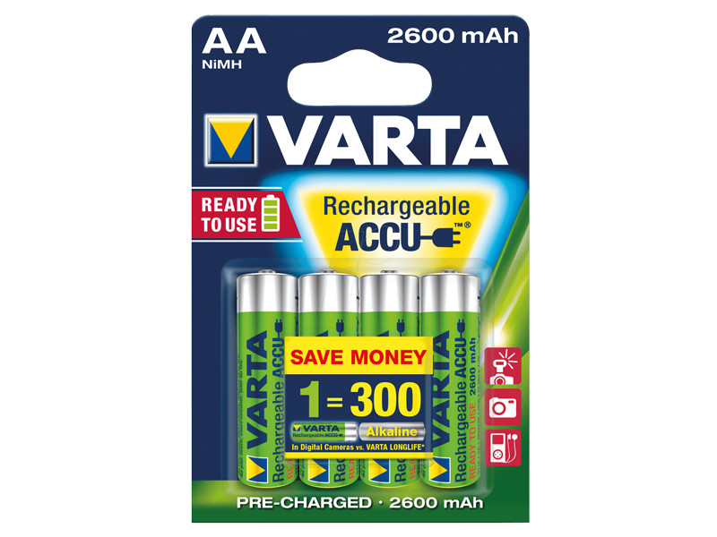 Varta Ready to Use 5716 AA 2600mAh 4db előtöltött akku-0