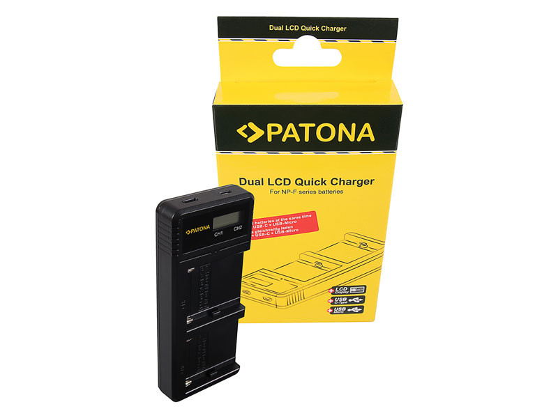Patona Sony NP-F Dual LCD USB töltő (F550 F750 F970 FM50)-0
