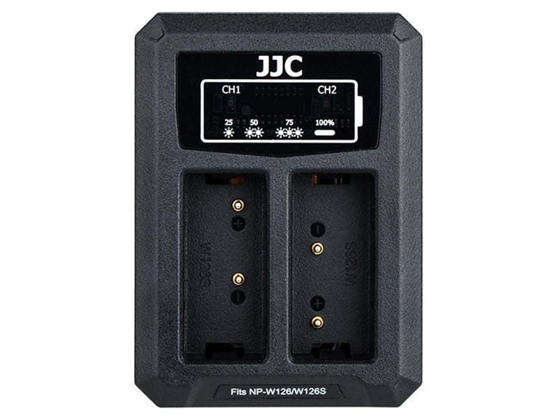 JJC DCH-NPW126 USBA Dupla töltő Fujifilm NP-W126/126S-hez-0