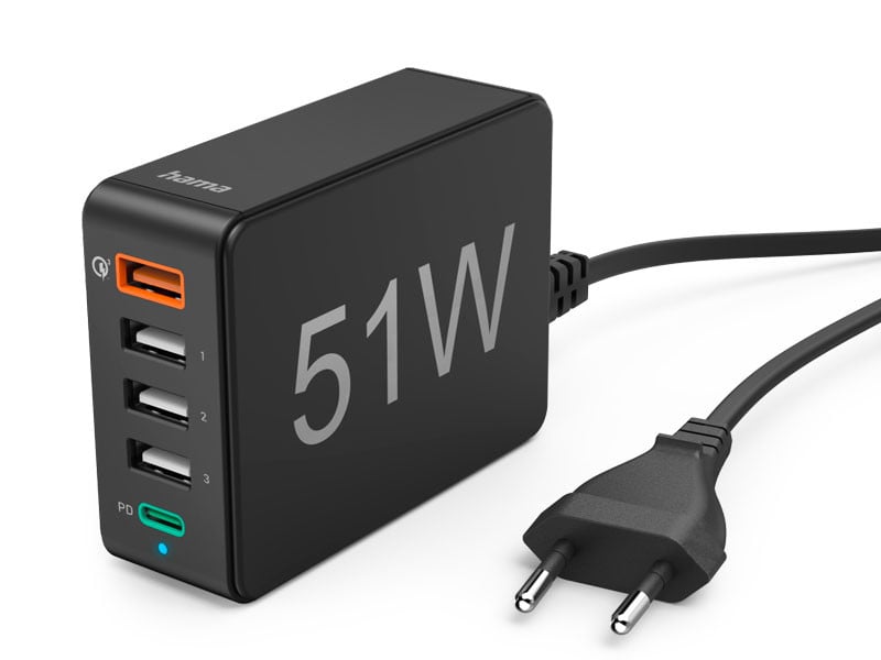 Hama E3 hálózati töltő állomás 51W 5 port (201630)-0