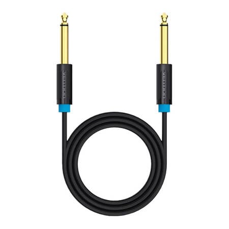 Audio kábel TS 6.35mm jack Vention BAABF 1m (fekete)-0