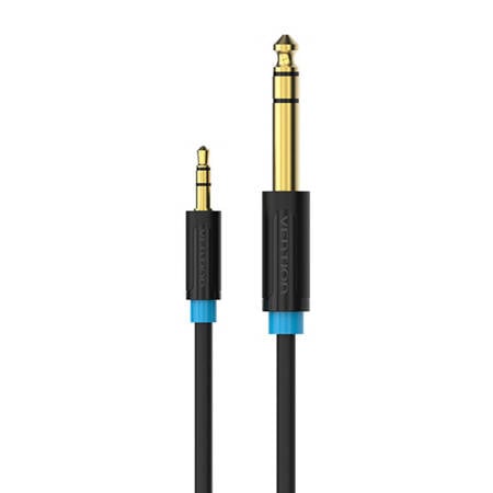 Audio Kábel TRS 3.5mm - 6.35mm Vention BABBG 1,5m, Fekete-1