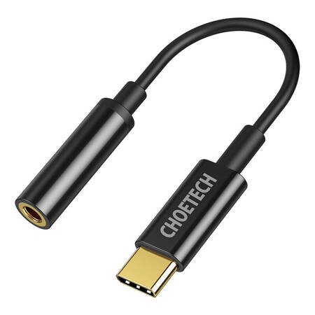 USB-C - Jack 3.5mm Audio Jack adapter Choetech AUX003 USB-C 3,5 mm-es  (fekete) DAC kábel-0