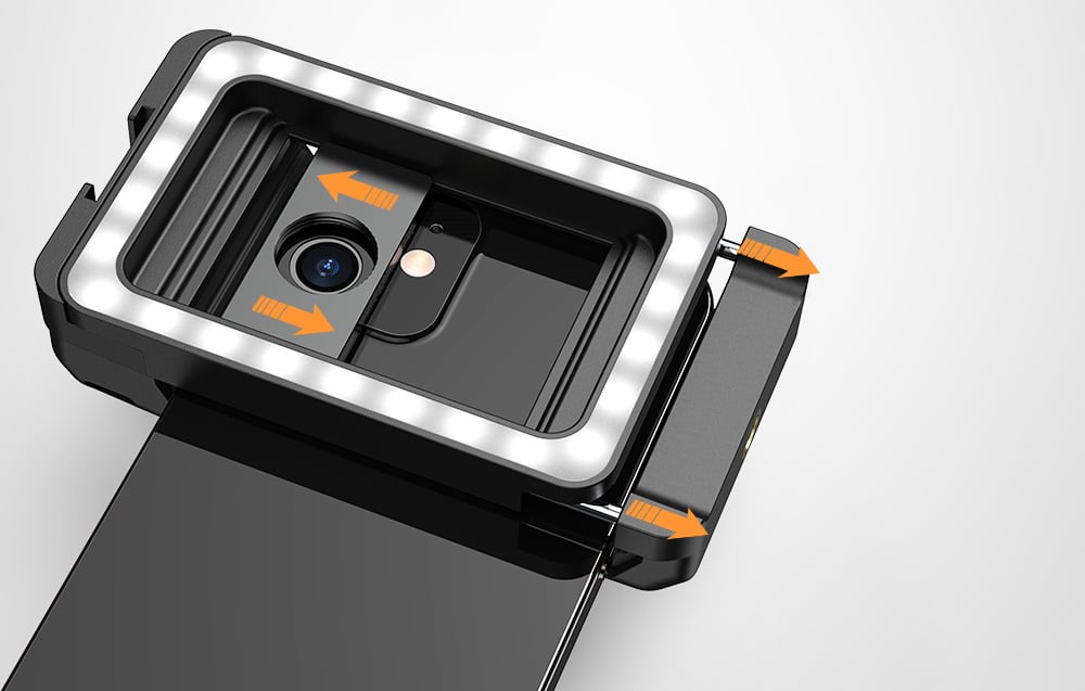 APEXEL APL-HB100FL23 100 mm-es makró mobiltelefon objektív LED világítással (fekete)-3