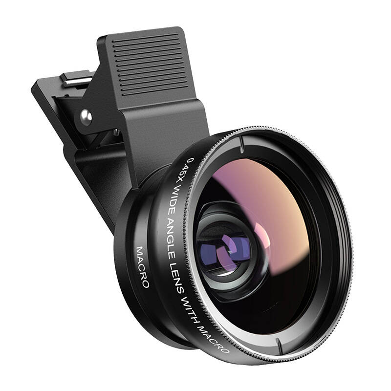 APEXEL APL-0.45XWM 0.45x széles látószögű + 12.5x makró mobiltelefon objektív (fekete)-0