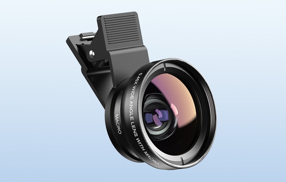 APEXEL APL-0.45XWM 0.45x széles látószögű + 12.5x makró mobiltelefon objektív (fekete)-5
