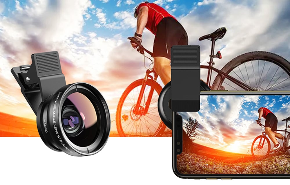 APEXEL APL-0.45XWM 0.45x széles látószögű + 12.5x makró mobiltelefon objektív (fekete)-3