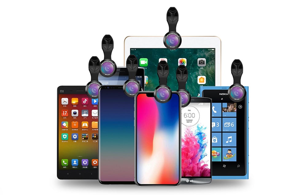 APEXEL APL-DG10 10 az 1-ben univerzális mobiltelefon objektív készlet (fekete)-3