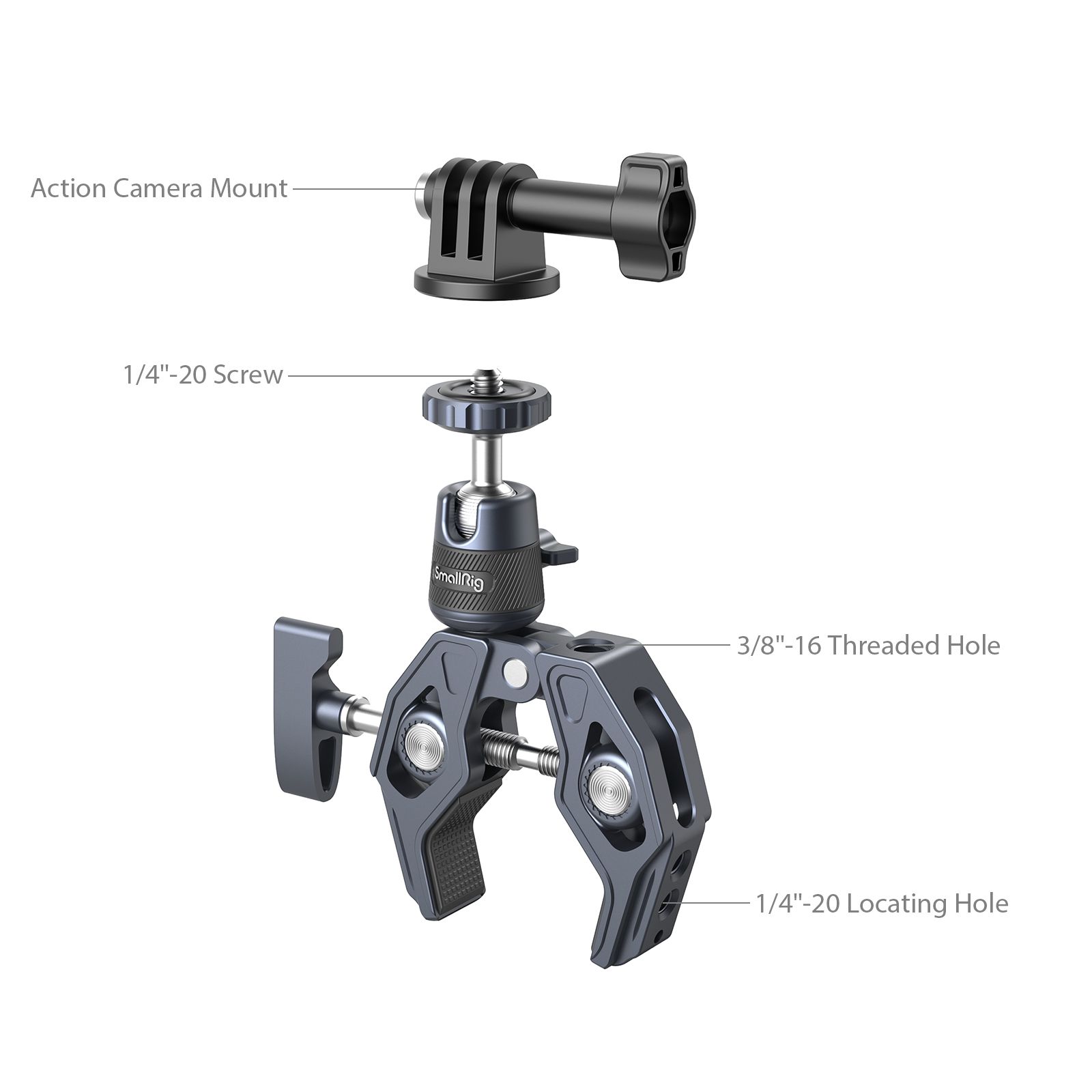 SmallRig satu gömbfejjel akciókamerákhoz (4102B)-7