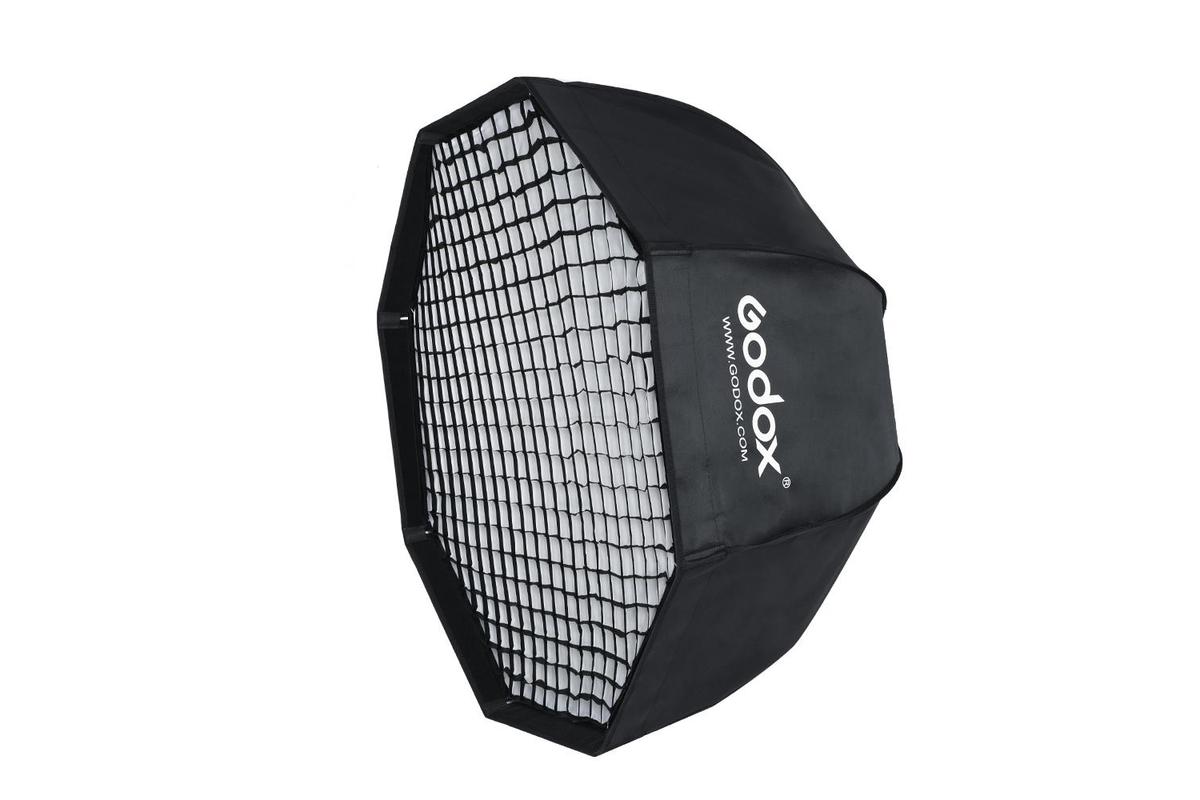 Godox ernyőként nyitható octobox 95cm Bowens méhsejtráccsal-3