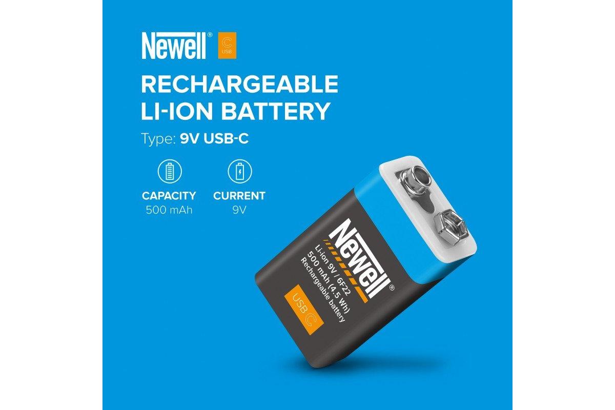 Newell 9 V USB-C 500 mAh újratölthető akkumulátor-4