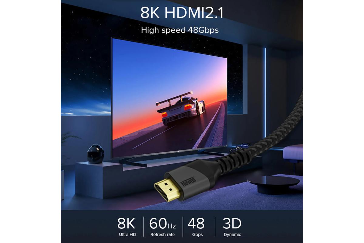 Newell HDMI - HDMI kábel 2.1, 8K 60Hz - 2 méter, grafit-1