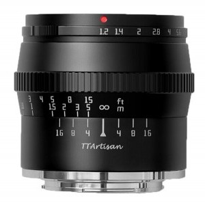 TTartisan 50mm f1.2 Fujifilm X Bajonett fekete