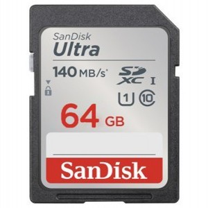 Sandisk 64GB SDXC Ultra kártya 140mb/s CL10 UHS-I