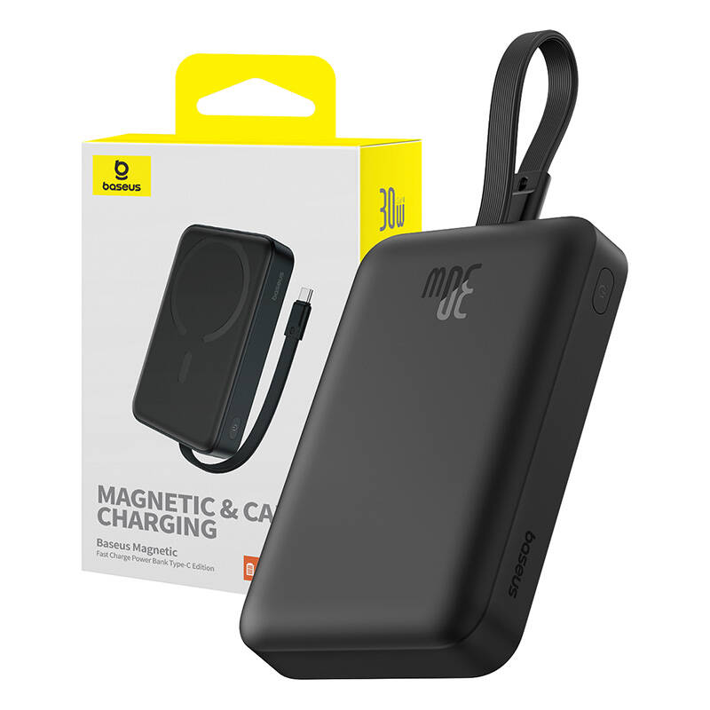 Baseus MagSafe Mini Powerbank 10000mAh, USB-C, 30W fekete (P1002210B113-00)-0