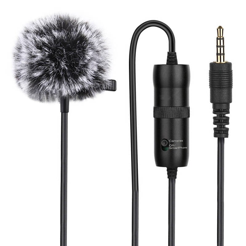 PULUZ lavalier, csíptetős mikrofon 6m kábel 3.5mm jack TRRS (PU427)-0