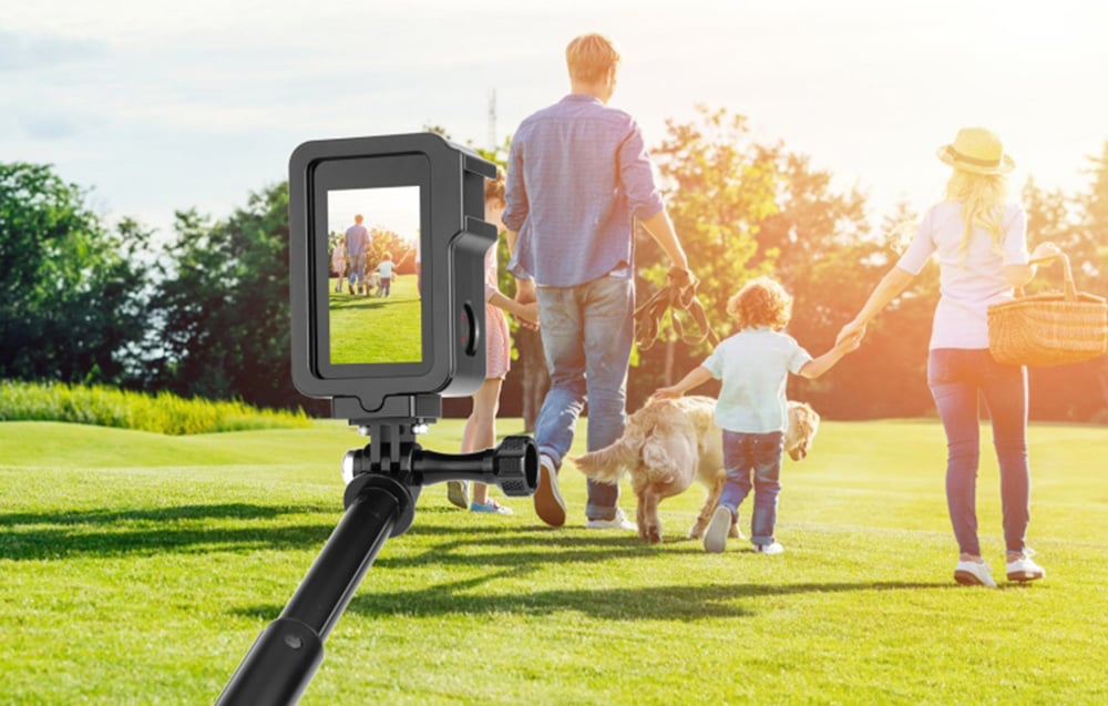 PULUZ alumínium cage, keret vakupapucs foglalattal DJI Osmo Action 4/3 akciókamerákhoz (PU928B)-2