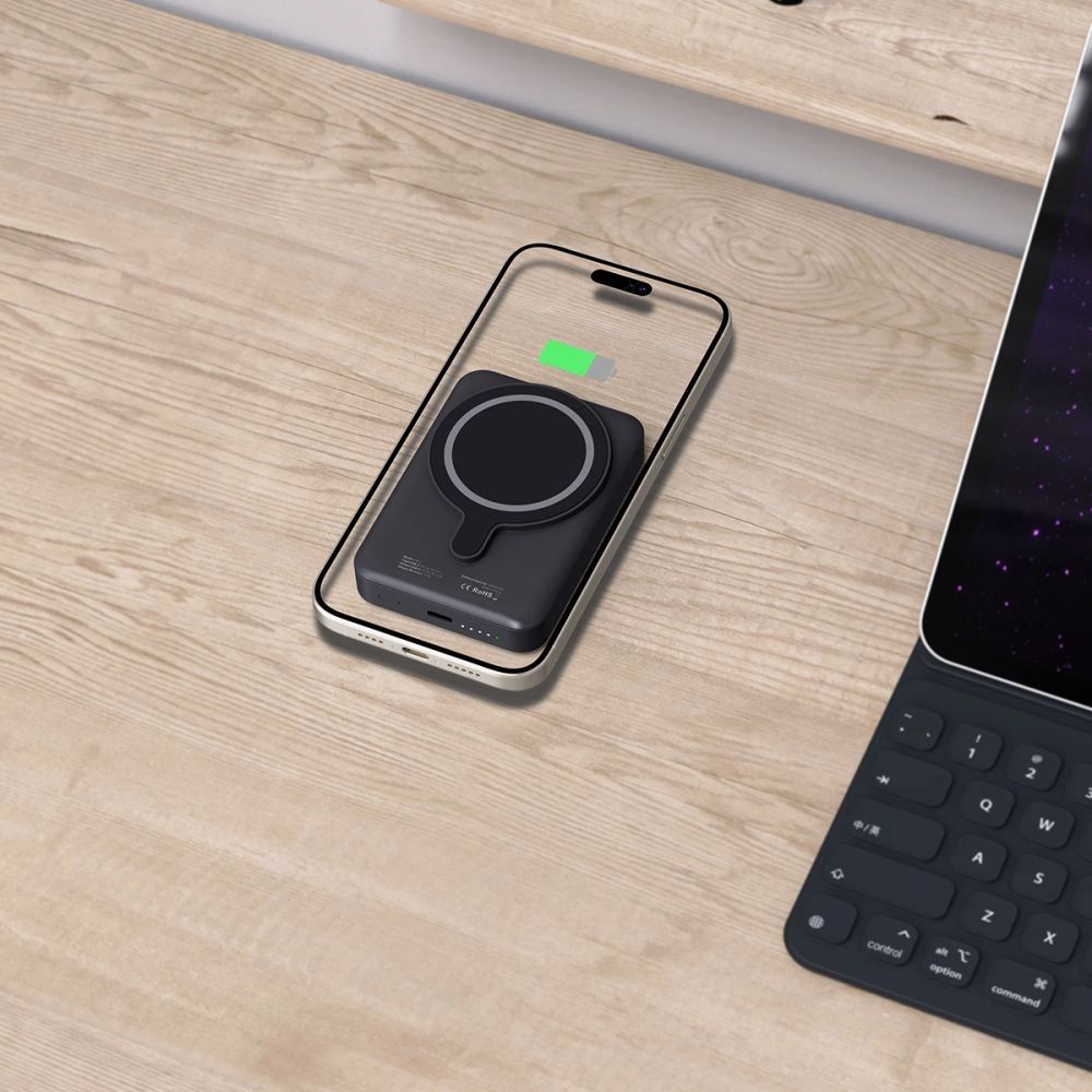 Tech-Protect LifeMag PB11 Powerbank MagSafe funkcióval 10000mAh 15W USB-C port - fekete + USB-C kábel-5