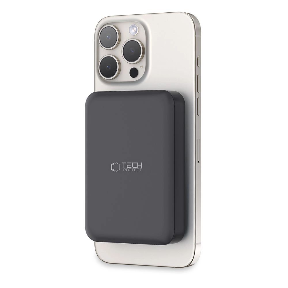 Tech-Protect LifeMag PB11 Powerbank MagSafe funkcióval 10000mAh 15W USB-C port - fekete + USB-C kábel-8
