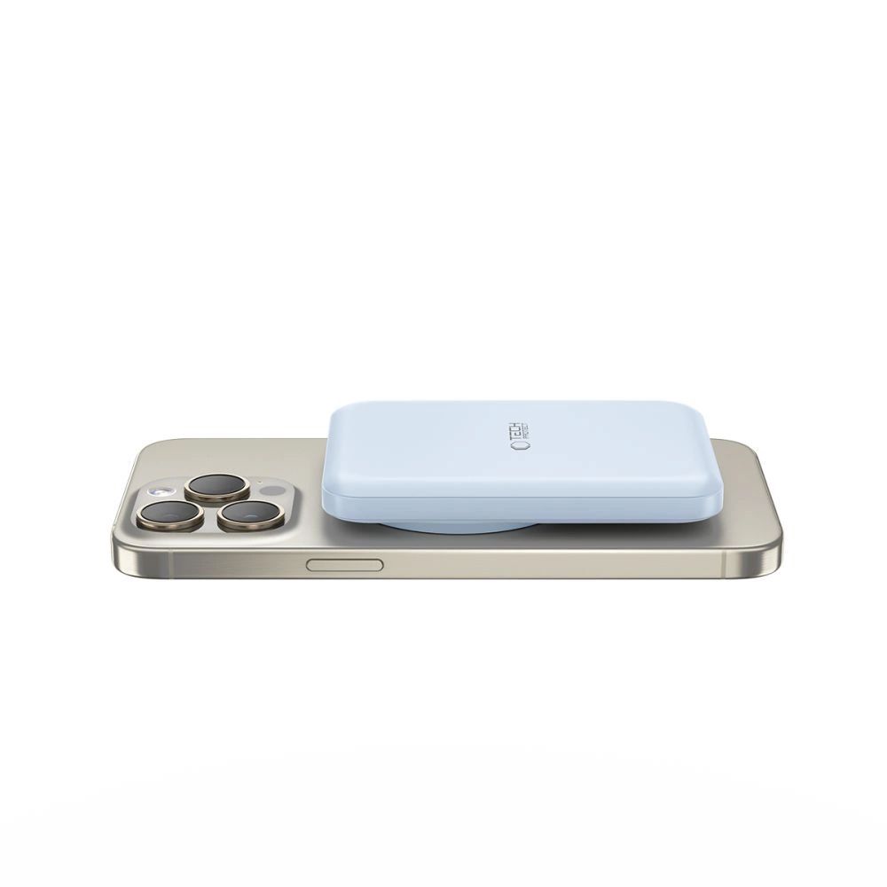 Tech-Protect LifeMag PB10 Powerbank MagSafe funkcióval 5000mAh 15W USB-C port - kék + USB-C kábel-1