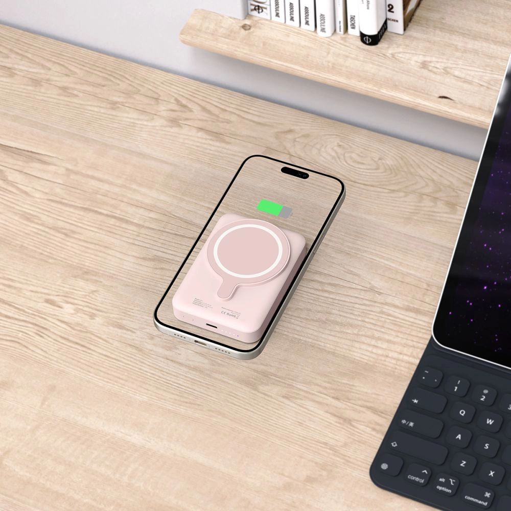 Tech-Protect LifeMag PB11 Powerbank with MagSafe 10000mAh 15W USB-C port - pink + USB-C kábel-6