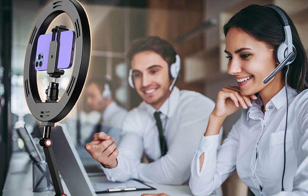 APEXEL APL-FL20 asztalra rögzíthető körfény, ring light-6
