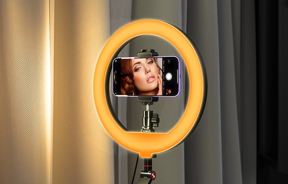 APEXEL APL-FL20 asztalra rögzíthető körfény, ring light-2