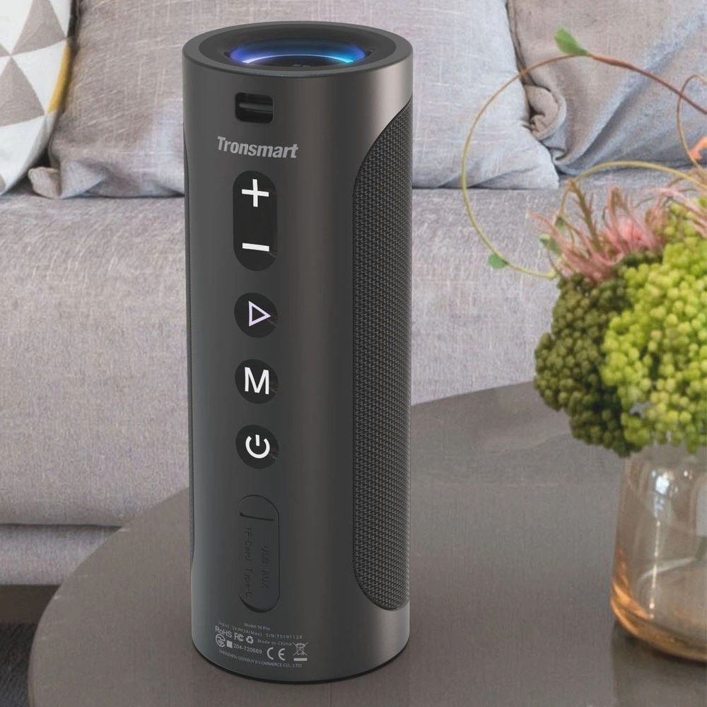 Tronsmart T6 Pro Hordozható Vezeték Nélküli Bluetooth 5.0 Hangszóró 45W LED Háttérvilágítás Fekete (448105)-4