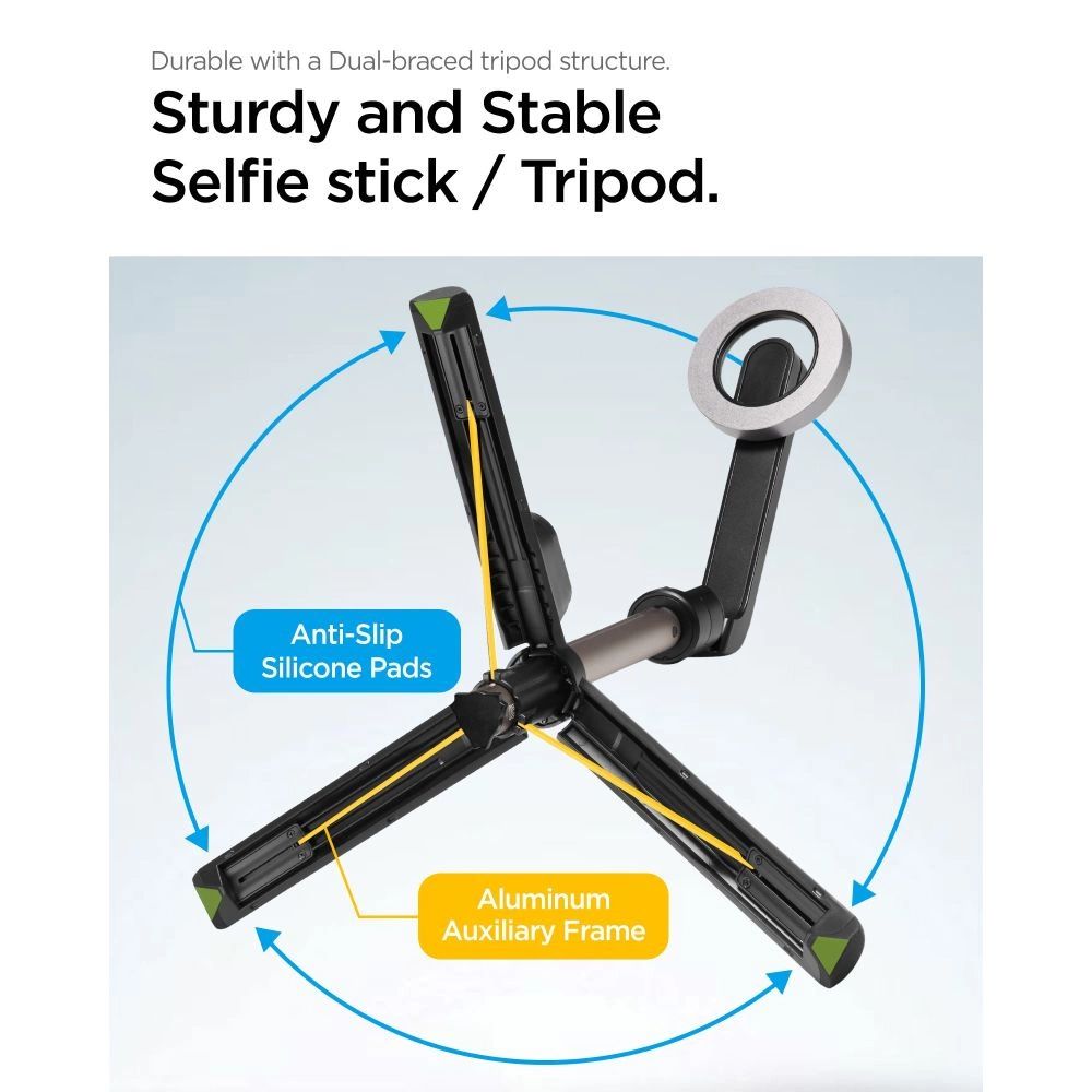 Spigen S570W selfie bot MagSafe tripod Bluetooth-szal - fekete-3
