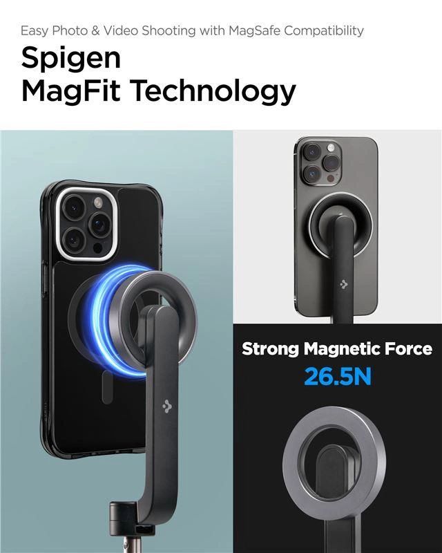 Spigen S570W selfie bot MagSafe tripod Bluetooth-szal - fekete-17