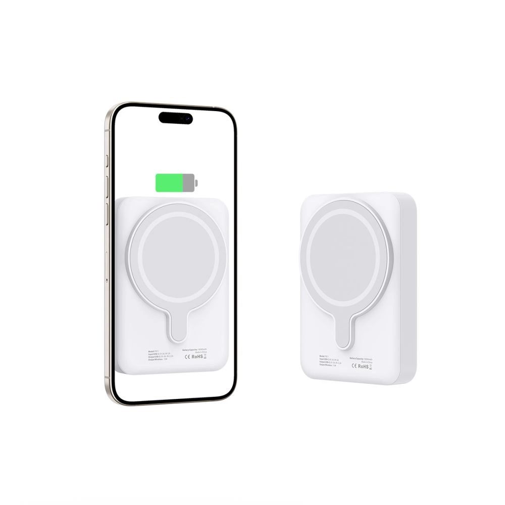 Tech-Protect LifeMag PB11 Powerbank MagSafe funkcióval 10000mAh 15W USB-C port - fehér + USB-C kábel-2
