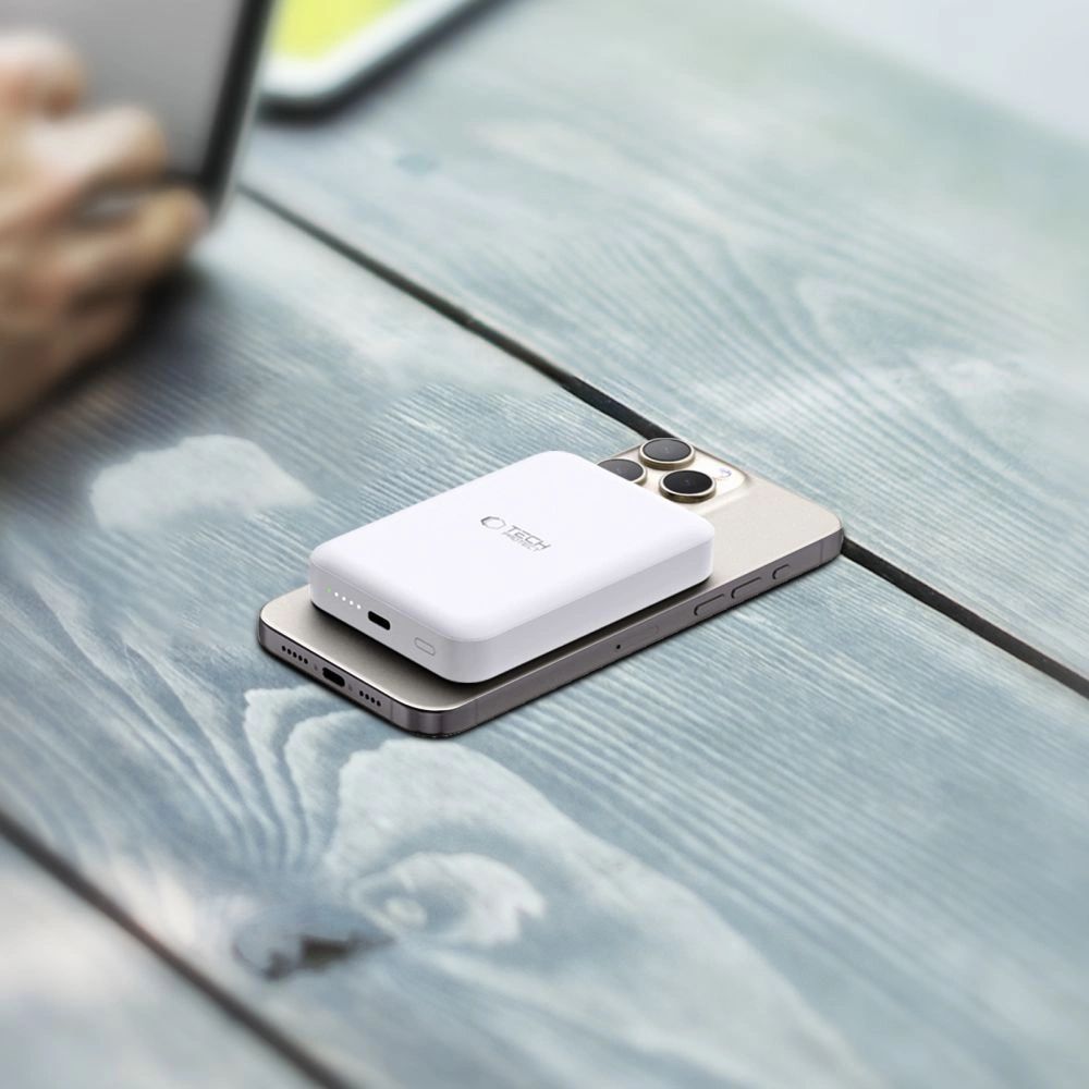Tech-Protect LifeMag PB11 Powerbank MagSafe funkcióval 10000mAh 15W USB-C port - fehér + USB-C kábel-7