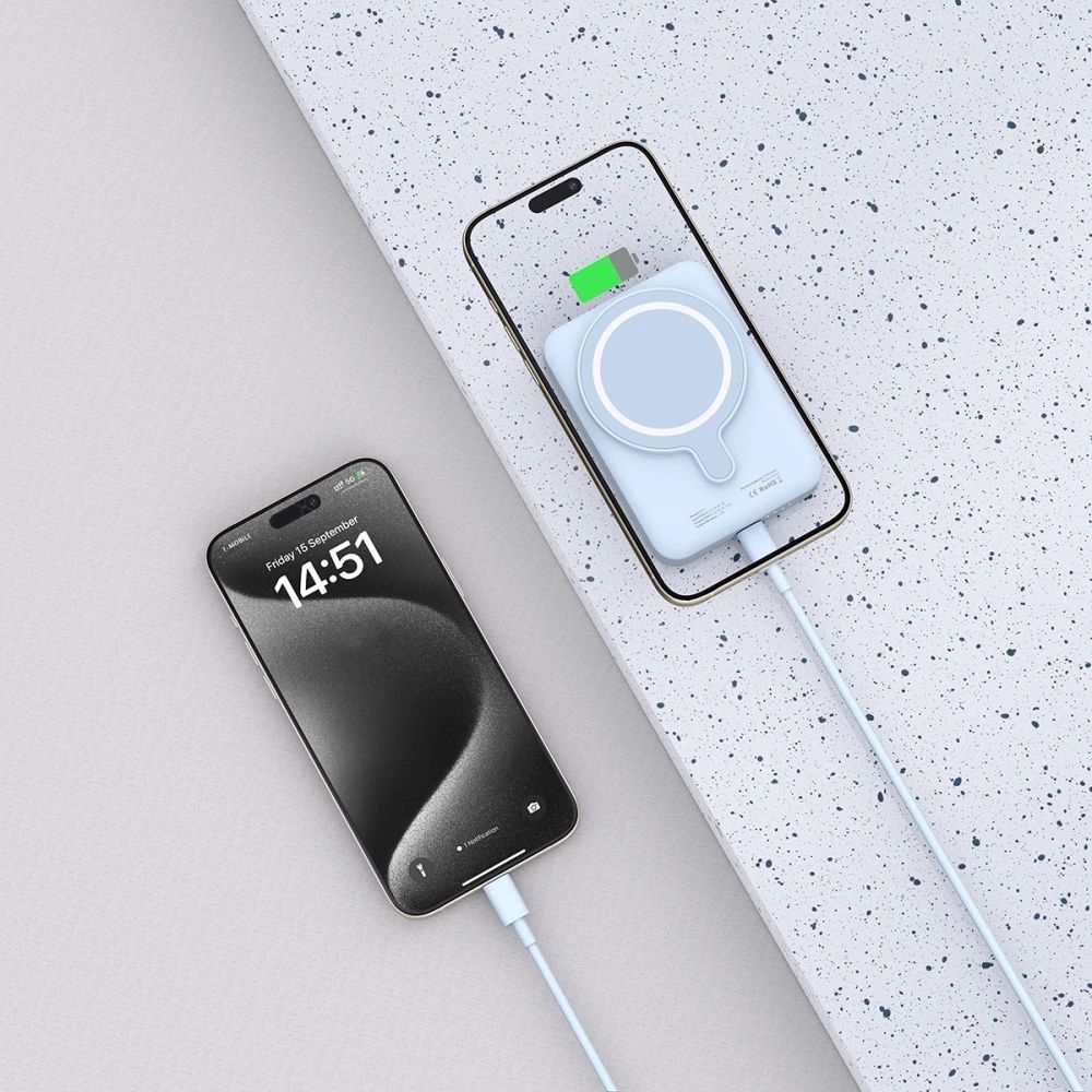 Tech-Protect LifeMag PB11 Powerbank MagSafe funkcióval 10000mAh, 15W USB-C port - kék + USB-C kábel-4